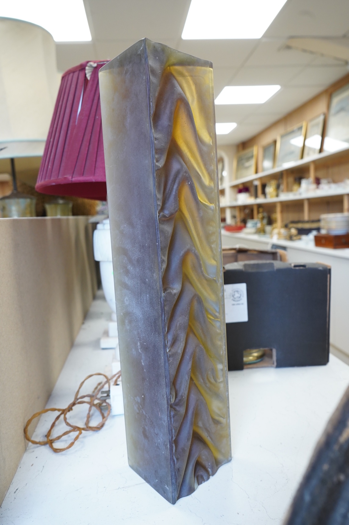 Jenny Smith (New Zealand, b.1947), ‘Silk road’ cast glass sculpture, 50cm